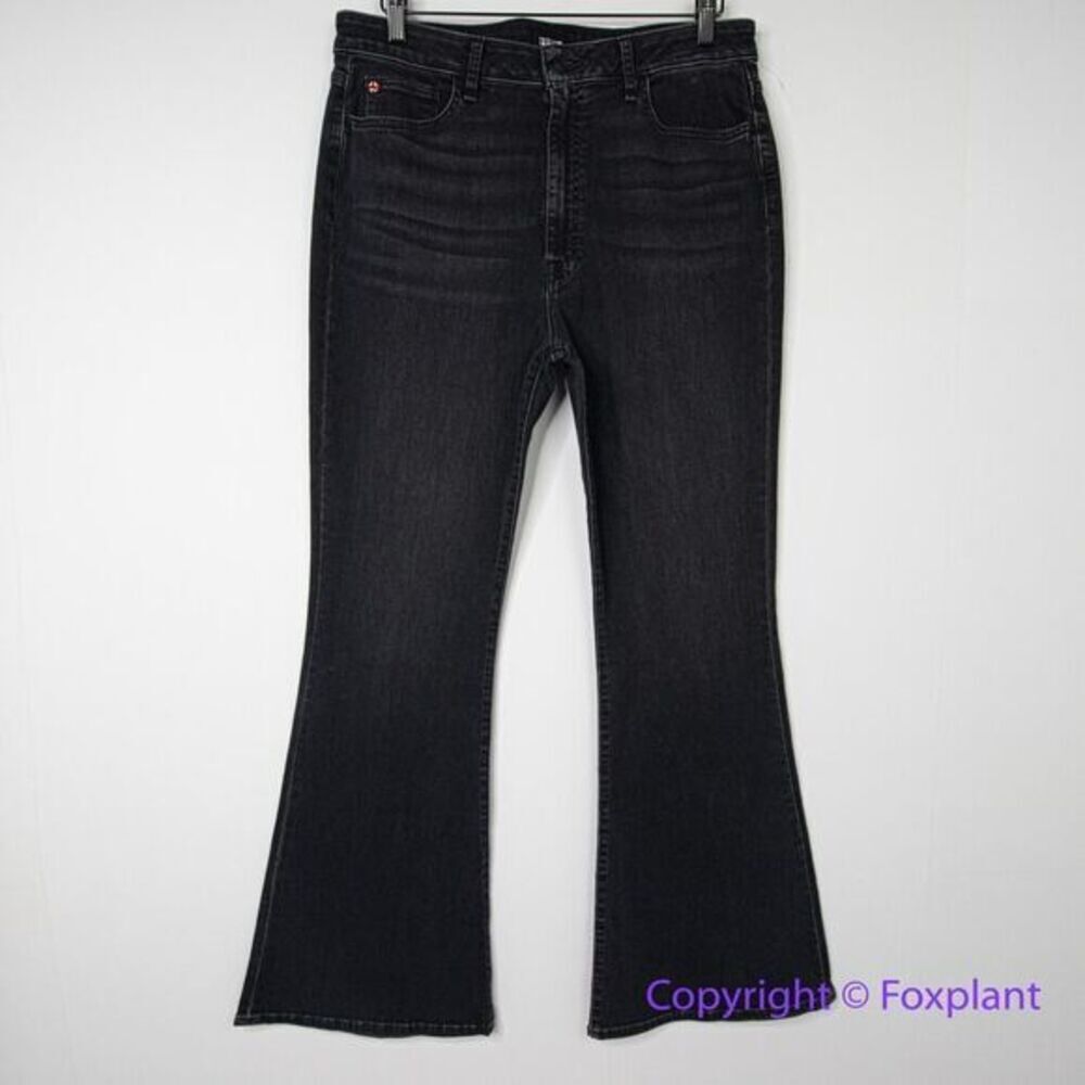 New! Hudson Heidi High Rise Flare Jeans‎ Scout Wash Black Stretch Denim, size 32